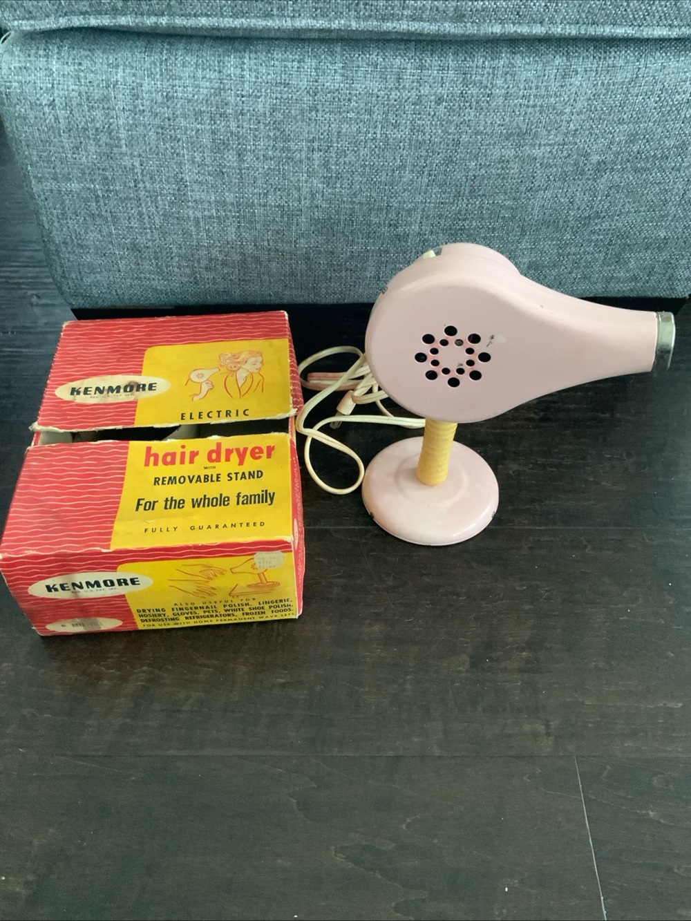 Vintage Kenmore Pink Electric Hair Blow Dryer w/ Stand - Works